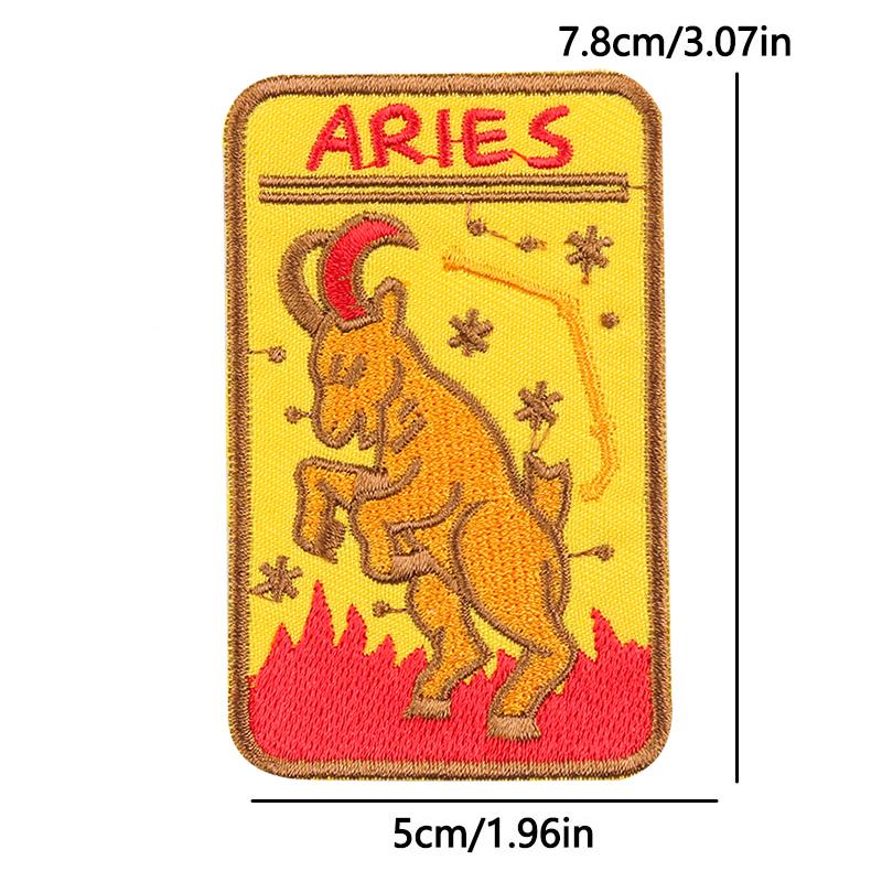 12 Zodiac Signs Embroidery Patch Iron On Patches Complete Set Horoscope Constellation Design for Jacket Backpack Daily Decor