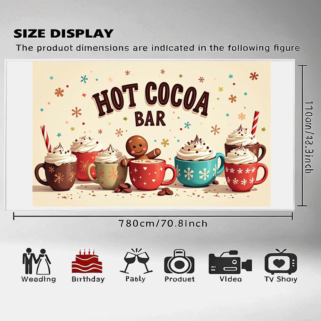 Mug Display Sign Banner Backdrop For Social Christmas Gathering