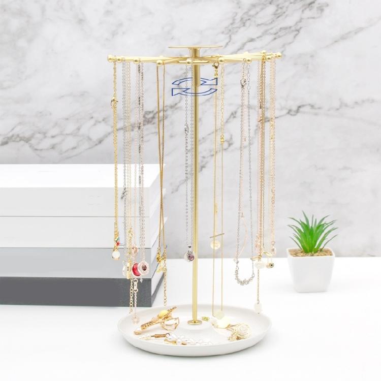 Stylish Round Based Jewelry Organizer Display Stand for Rings Necklaces Earrings Women Accessories Storage Organizer