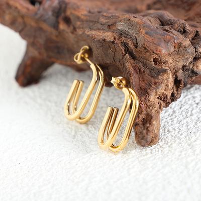 Quadratische Geometrische Ohrringe Für Frauen Rechteckige Goldfarbene Metallohrringe Neuer Trendiger Schmuck Geschenke