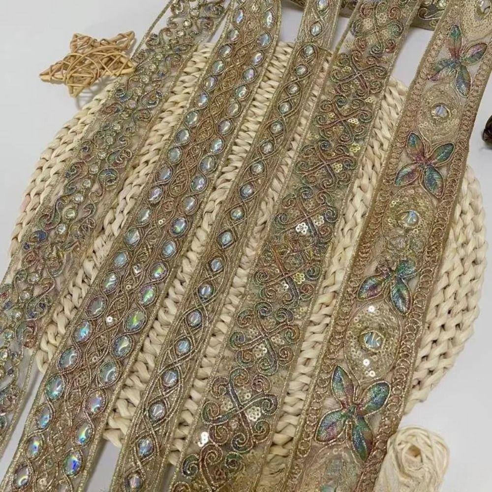 10 Yards Butterfly Flower Lace Applique Sewing Apparel Curtain Beaded Fringe Trim  Lamp Shade