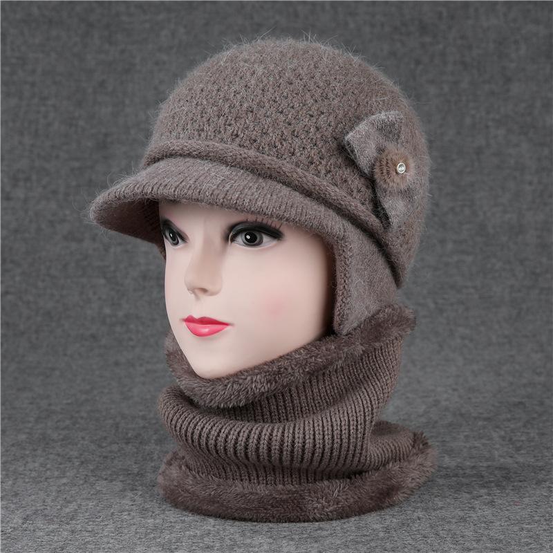 Hat Ladies Ear Protector Warm Wool Hat Winter Grandma Fleece Cold Hat