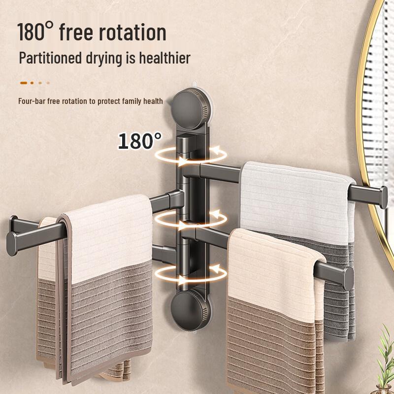 Handun Suction Cup Rotating Multi-Rod Towel Rack
