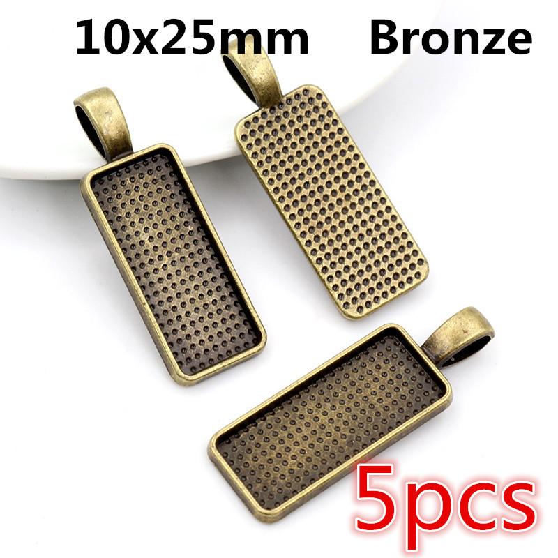 Hot Sales 10X25/10x50/25x50mm Cameo Rectangle Bezels Blank Pendant Cabochon Base Setting For Jewelry Making Accessories Supplies