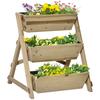 Raised Garden Bed Flower Staircase Wood Flower Ladder with 3 Shelves Plant Staircase Plant Shelf Plant Stand Flower Shelf Flower Stand Natural 71 X