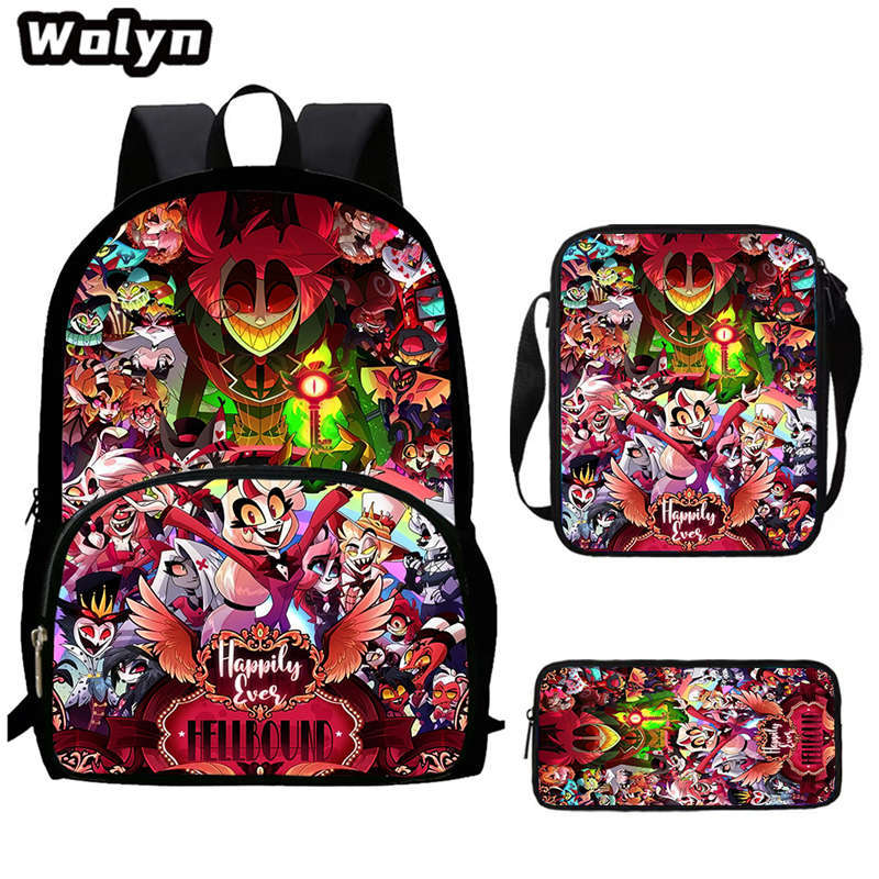 Hell Inn Hazbin Hotel Student School Bag High Value Leisure Oxford Ridge Relief Backpack