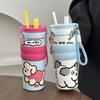 316 Stainless Steel Vacuum Cup Insulation Cooling 700ML Straw Cup Large Capacity with Lanyard and Sticker Thermal Mug