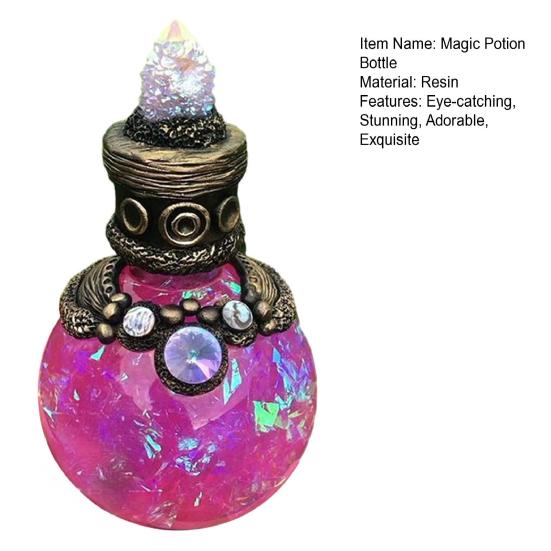 Magic Potion Bottle Mermaid Aura Perfume Bottle Vintage Resin Quartz Gemstone Wishing Bottle Handmade Gift