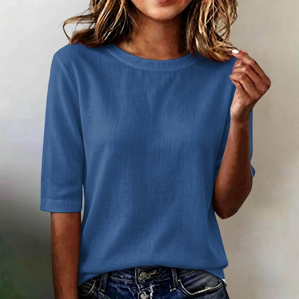 Women's Casual Loose Fit Half Sleeve T Shirt Lightweight Round Neck Comfortable Everyday Top Suitable for Various Occasions