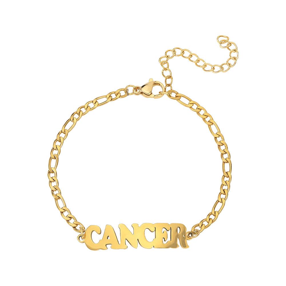 Stainless steel twelve zodiac sign letters beach bracelet ankle chain personalized bracelet