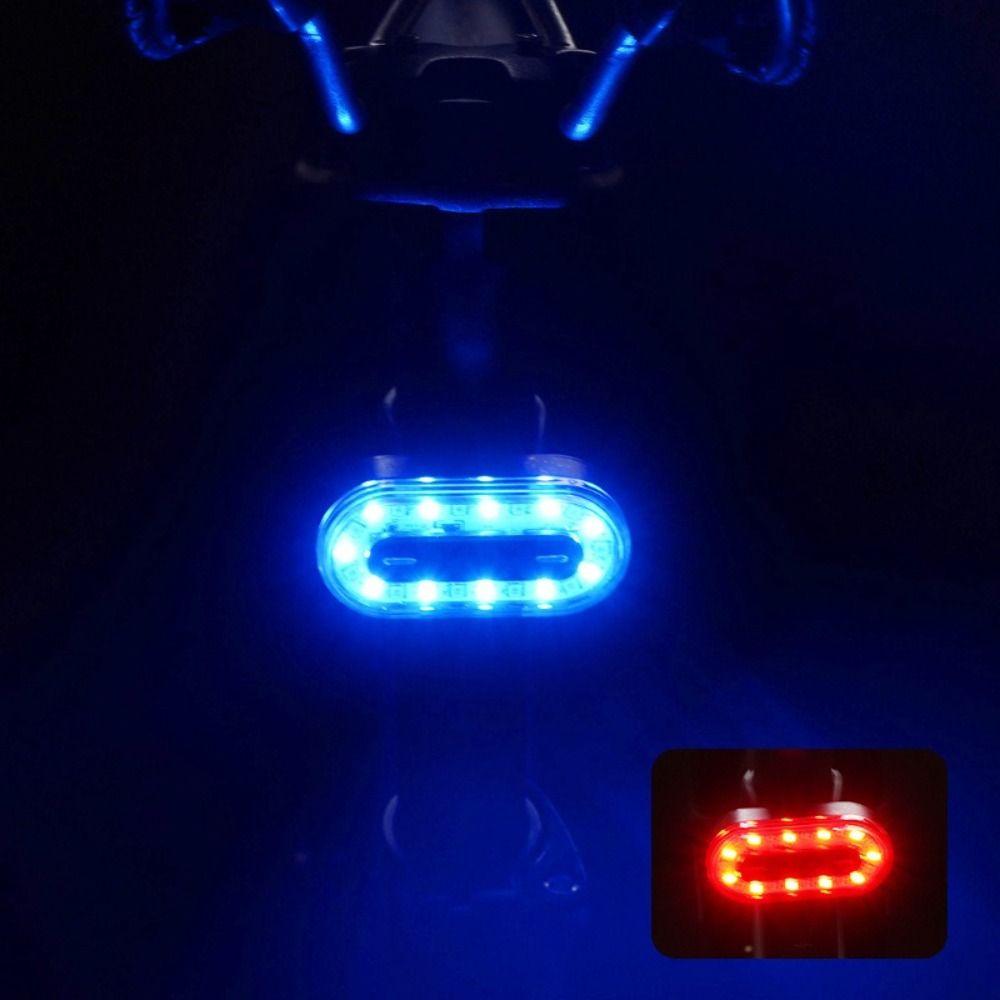 Rainbow LED Bike Tail Light USB Charging 7 Colors Rear Taillight Rechargeable 14 Modes Cycling Flashlight Safety Warning