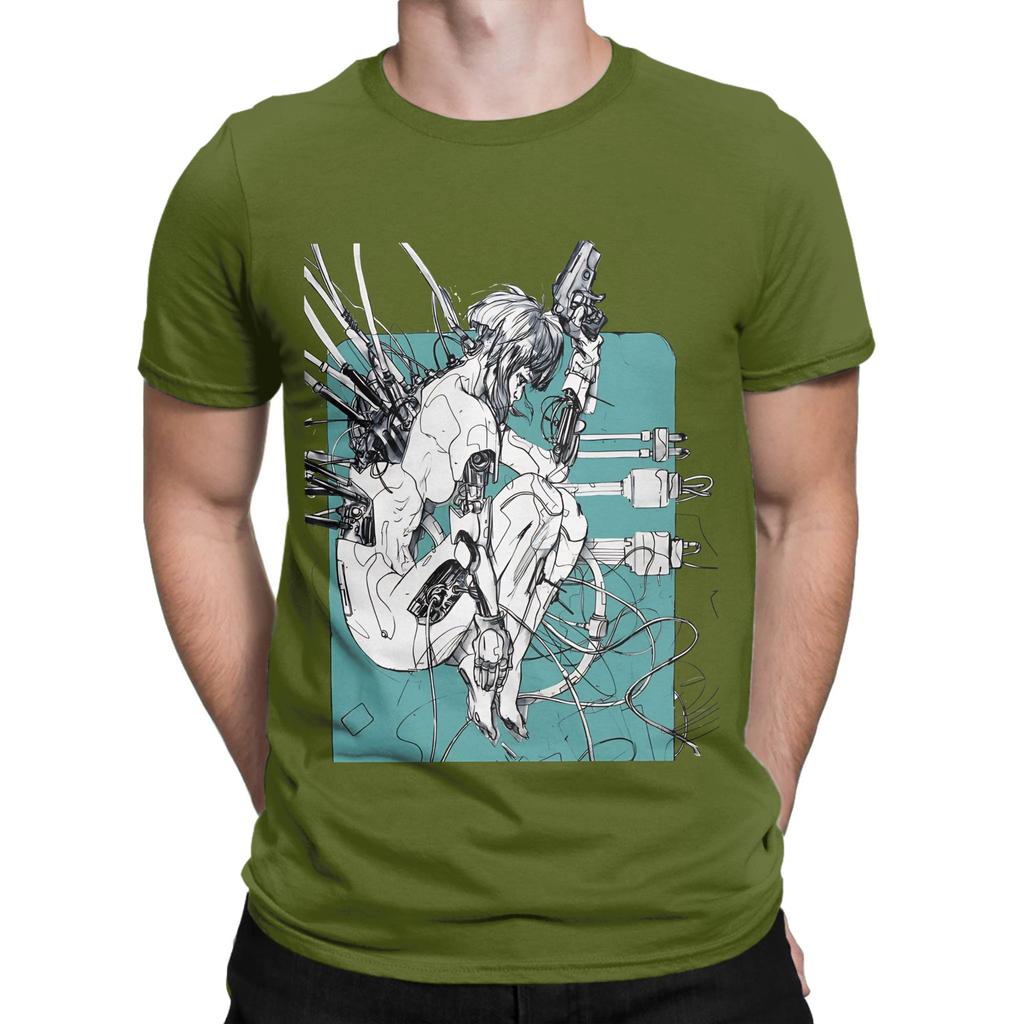 Vaporwave Cyborg Girl Funny 100 Cotton TShirt Ghost In The sShell Tees Tops For Unisex