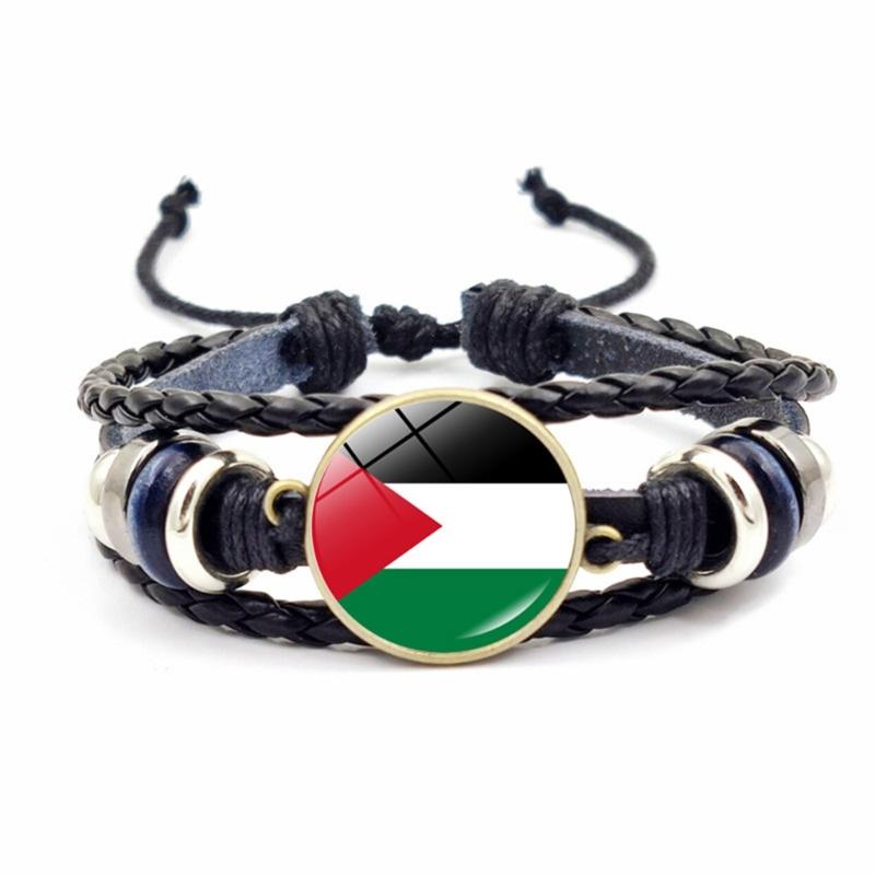 

Palestine Flag Bracelet Vintage Multi-layer Woven Beaded Bracelets Jewelry Accessories Adjustable Chain Wrap for Women