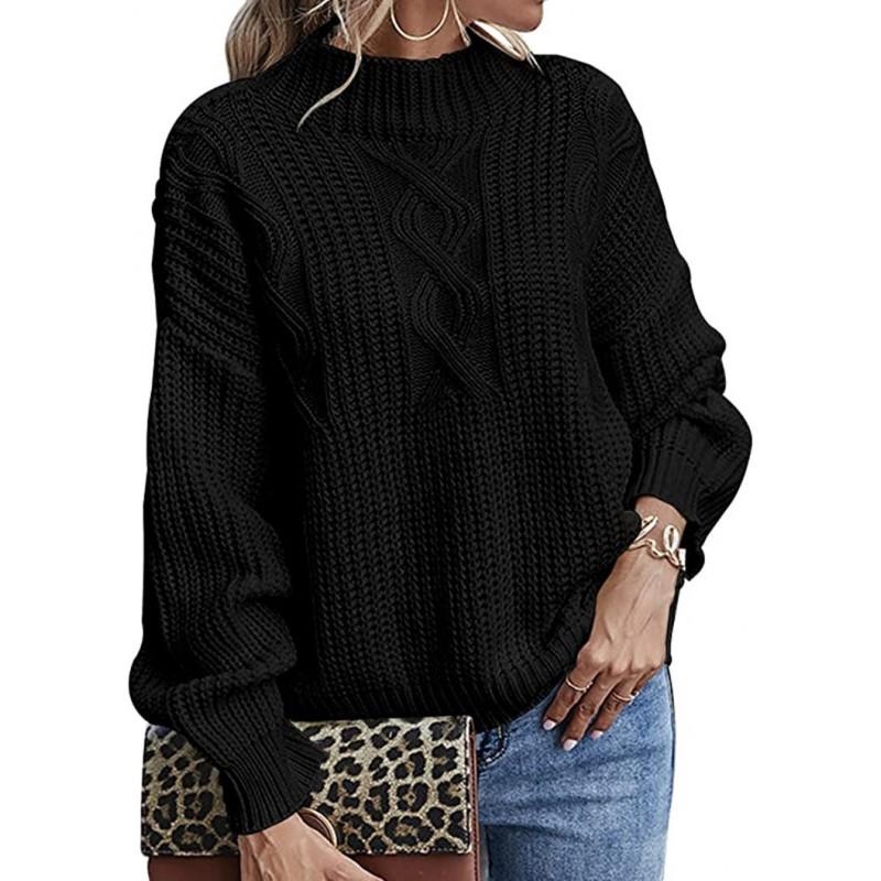 Womens Slim Fit Knit Sweater Long Sleeve Crew Neck Casual Top Winter
