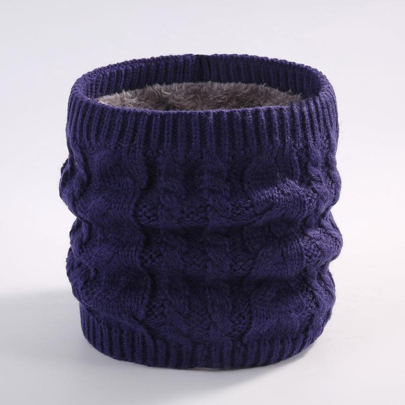 Autumn and winter scarf, couple versatile knitted wool plush solid color winter warm neck cover