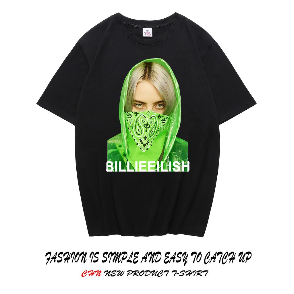 Billie Eilish Çevre Birimleri Grafik Baskılı Kısa Kollu Gömlek Erkek Kadın Bol Günlük Üstler Oversize Pamuklu Sokak Giyimi Y2K Tarzı Tişört