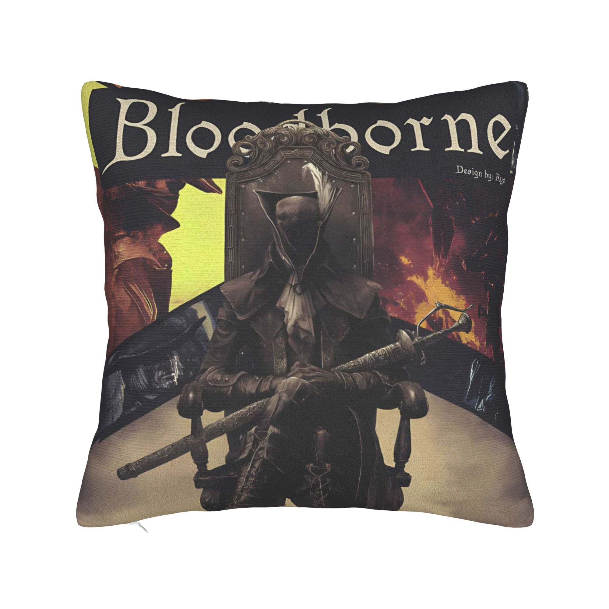 Охотник в Ярнаме Для Геймеров Bloodborne Наволочка Пользовательская Наволочка Для Дивана Автомобиля Домашний Декор Забавная Наволочка 12x12Inch