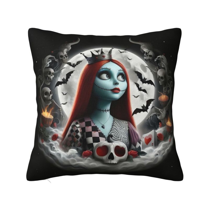 Custom Nightmare Before Christmas Pillow Case for Sofa Jack and Sally Luxury Cushion Cover Square Pillowcase