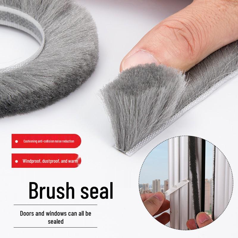 Dinggu Self-Adhesive Weatherstrip: 5m/10m Sliding Door and Window Seal, Dustproof, Anti-Collision, Mosquito Proof.