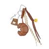 Hand-Woven Ladies Horn Bag Pendant Diy Braided Rope Pu Leather Bread Keychain  Kids Gifts