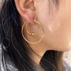 Edelstahl Übertriebener Runder Perlen Creolen Ohrring für Damen Herren Glattes Design Vintage Doppelringe Ohrring Persönlichkeits Schmuck