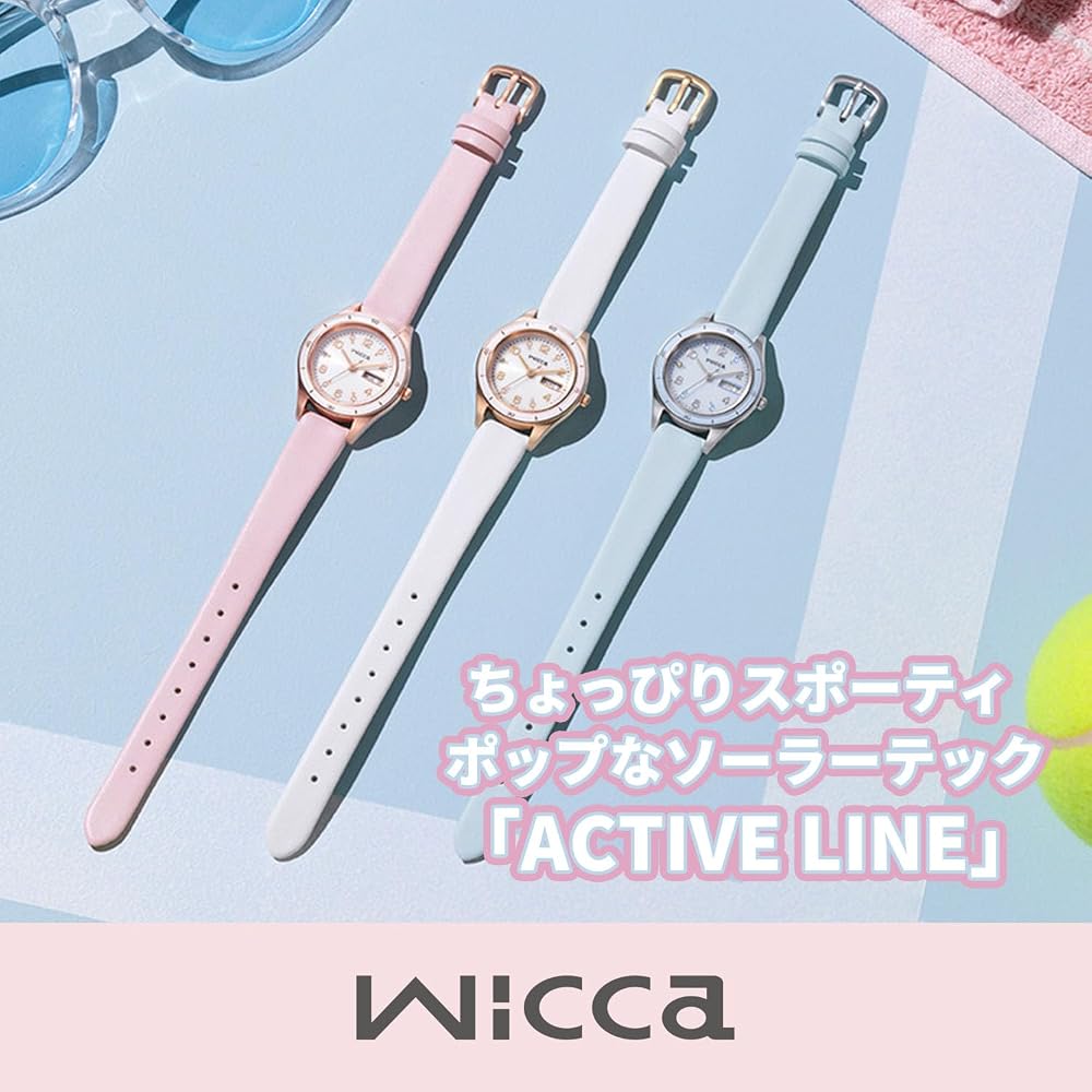 [CITIZEN] wicca Watch (Solar Tech/Waterproof/Light Blue) KH3-711-70 ACTIVE LINE Sporty Cute Synthetic Leather Crystal Glass Women's Analog Simple Busi