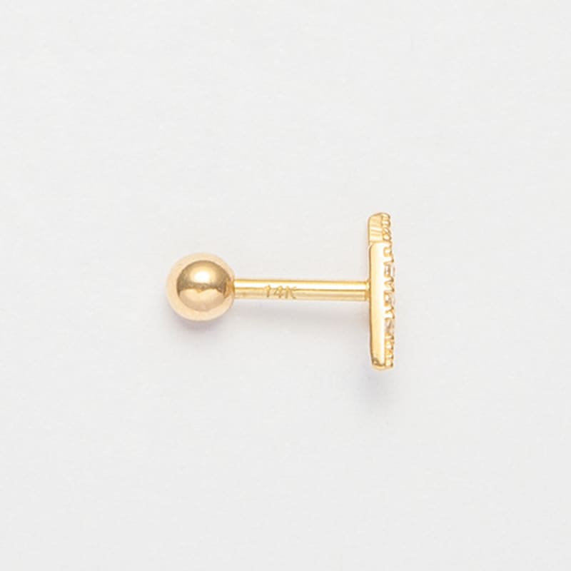 LUNNE 14k Lightning Cubic Piercing (14k Gold) (Bar Thickness 1mm) #PIB10