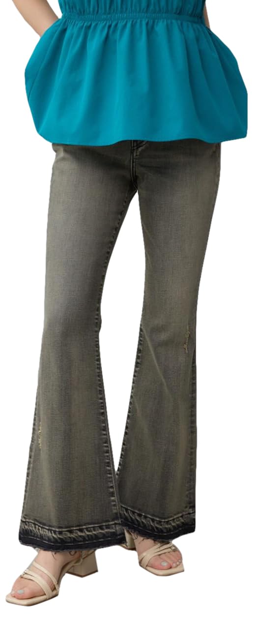 AZUL by moussy AZUL DENIM Flared Denim Size Medium Women s Design, 250ISC12-381J, Black, чёрный