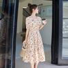 Pure cotton floral dress women's summer new design sense small temperament beautiful skirt