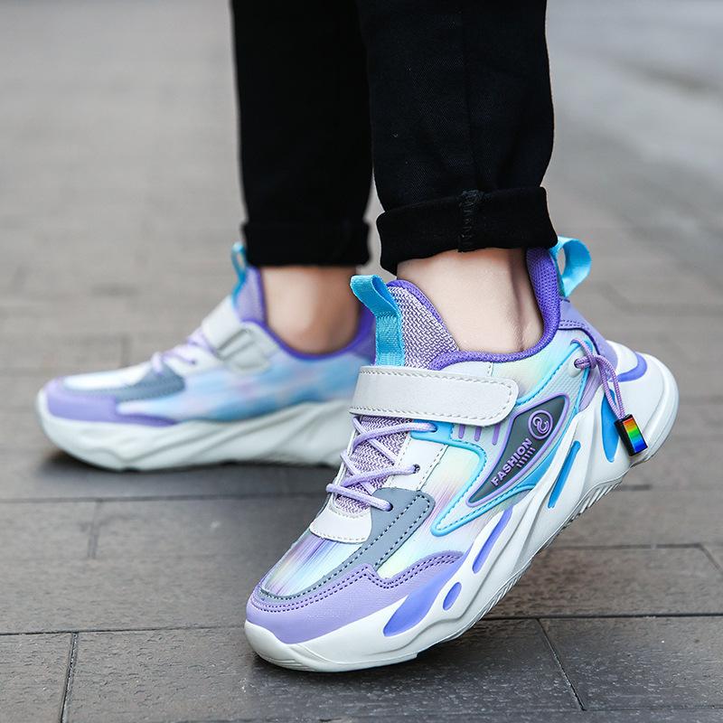 Cross-border hot selling children's shoes boys' spring and autumn mesh breathable non-slip thick-soled student casual running children's sneakers