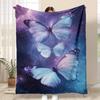 Fantasy Colorful Butterfly Pattern Flannel Blanket Suitable for Bed, Office, Home, Camping, Cozy and Warm, Sofa, Christmas