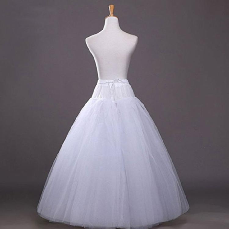 Vloerlengte Petticoats Bruidsslips 4 Lagen Witte Bruidsjurk Crinoline