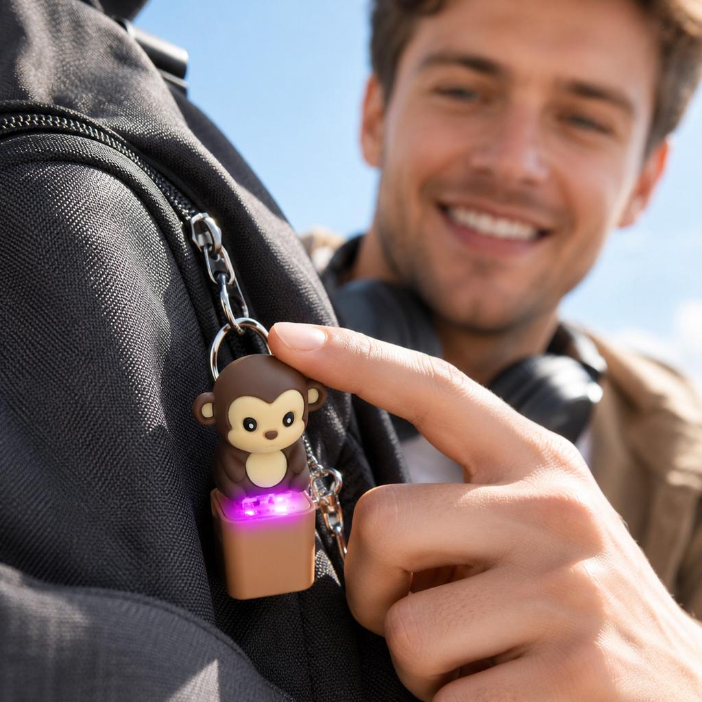 Animal Keychain with Light and Sound for Sensory Play