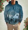 Men's Hooded Fashion Animal Wolf 3D Print Hoodies Top New Autumn Fashion Casual Long Sleeved Pullover Oversized Sweatshirts