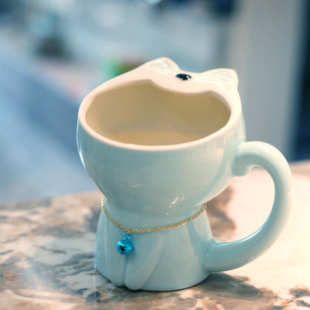 Cartoon Animal Open The Mouth Mug Ceramic Porcelain Cat Rabbit Bear Coffee Tea Mug With Handle Breakfast Cup
