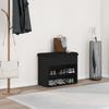 Entrance Shoe-changing Bench, Black Shoe Rack with Storage Space, 60x30x48 Cm.