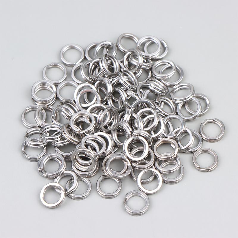 100Pcs Fishing Split Rings Stainless Steel 3.5-12Mm High Quality Strengthen Double Circle Round Snap Pesca Accessories