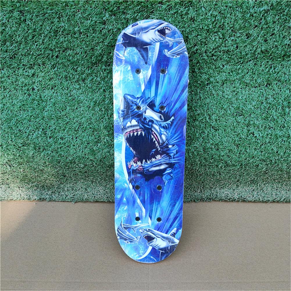 4 wheel Children Double Rocker Skateboard With Cartoon Sticker For Beginners shark