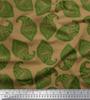 Soimoi Blue Japan Crepe Satin Fabric Green Paisley Printed Craft Fabric by the metre 42 Inch