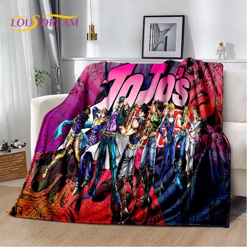 

Мягкое плюшевое одеяло с изображением аниме «Невероятные приключения Джоджо», фланелевое одеяло, одеяло для гостиной, спальни, кровати, дивана, чехол для пикника, 3D 75x100cm (30x40inch)