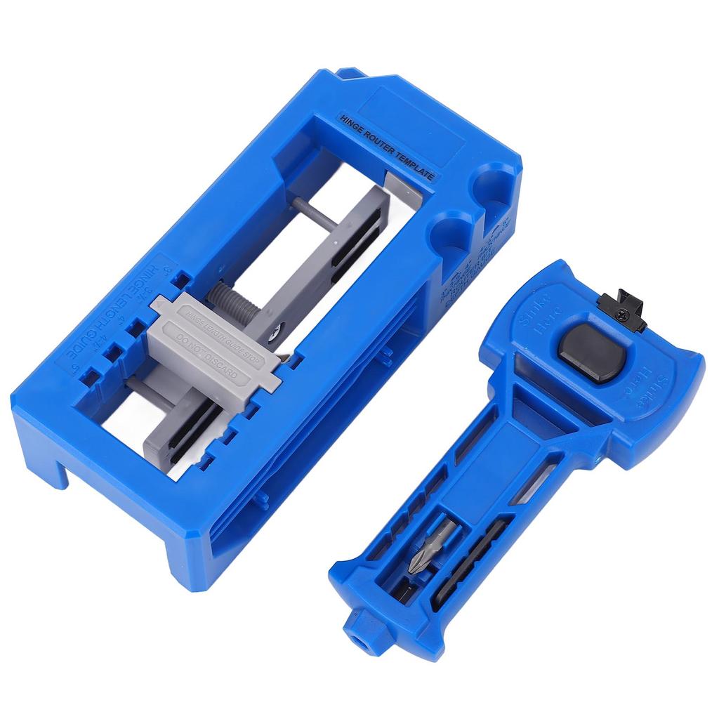 Blue Door Hinge and Latch Installation Kit Plastic Door Hinge Mortiser Template for Accurate