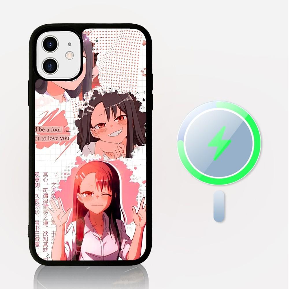 Nagatoro San Anime Phone Case Magesafe Magnetic Wireless Charge Case For iPhone 16 11 12 13 14 15 Pro Max Plus Mini