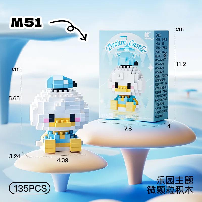 Disney Princess Micro Building Blocks Mickey Mouse Winnie Friend Figure Donald Duck 60 Style Assembled Mini Brick Toys For Kids