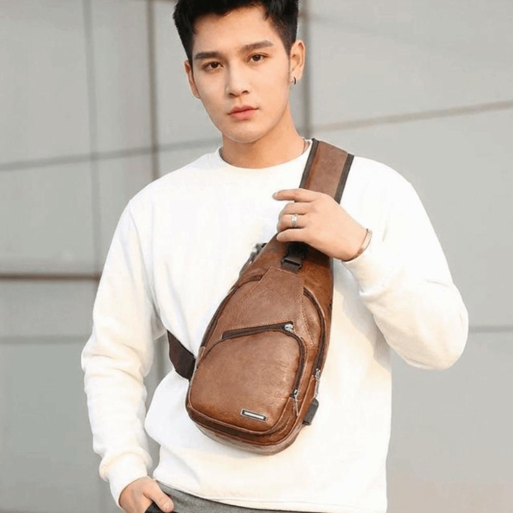 USB Charging Men Chest Bag Multifunctional Single Shoulder Bag Travel Use