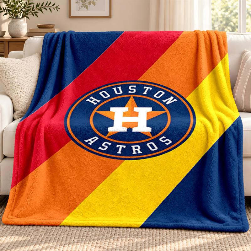 Houston Astros blanket Flannel Blanket Soft Cozy Plush Throw for Sofa Bed Lightweight Home Decoration Outdoor camping
