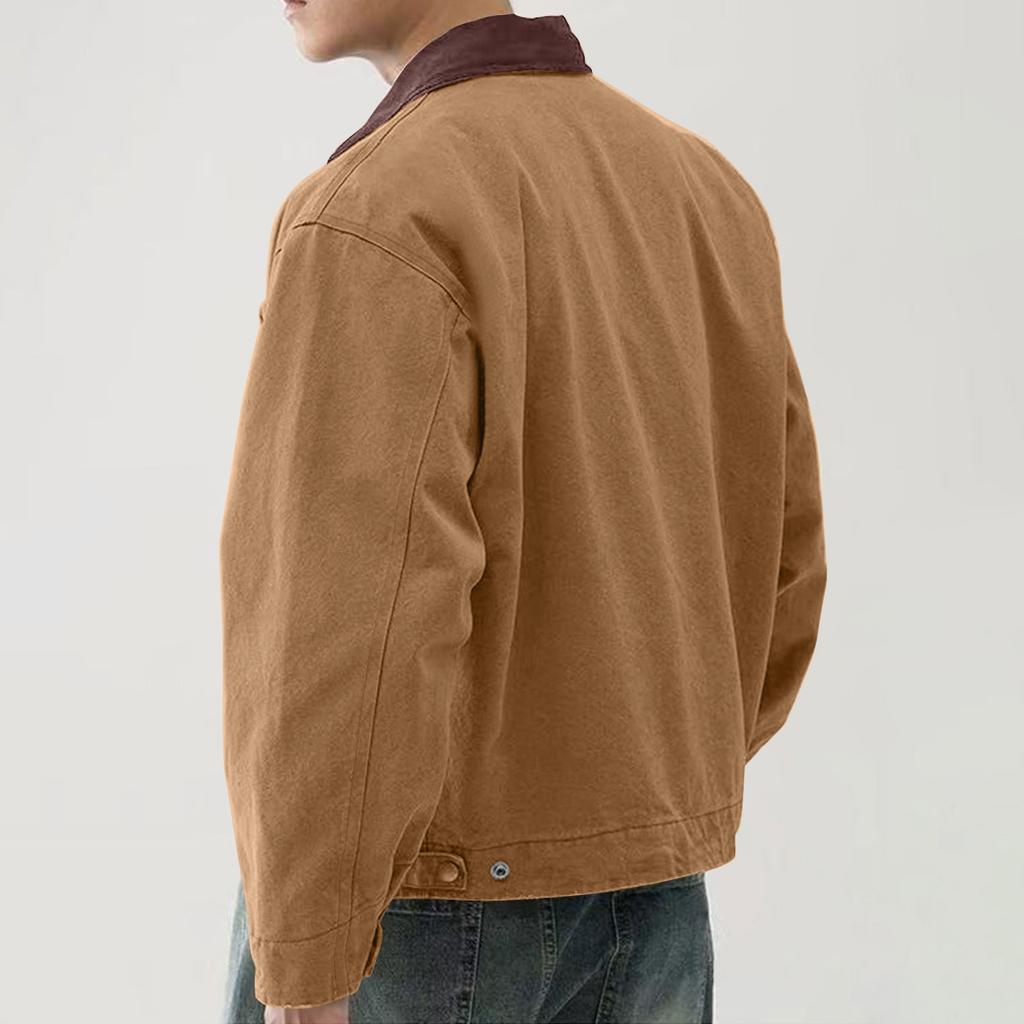 Men's Solid Color Camouflage Outdoor Sports Jacket Men's Pocket Button Casual Jacket