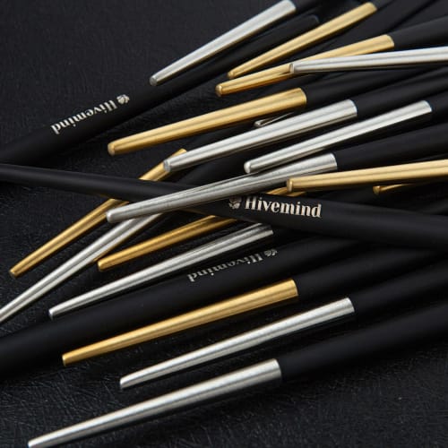 Hive Mind Chopsticks, Set of 5, 21.8cm, Stainless Steel, Non-Slip, Perfect as a Gift or Present (Black/Silver)