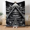 The Eye of The Demon Flannel Thin Blanket Soft Warm Blanket for Bedroom Living Room Bed Travel Camping Picnic Gift Customizable