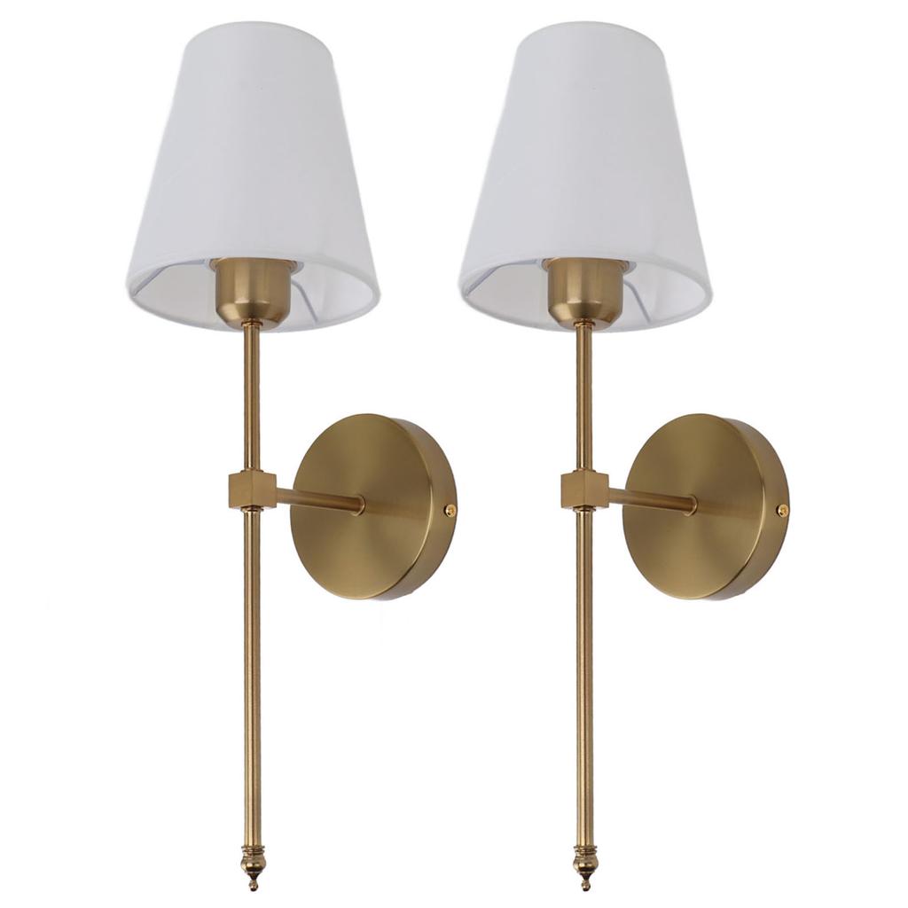 Wandleuchten Sets von 2 Festverdrahtete Badezimmer Waschtischleuchte mit weißem Lampenschirm E26 E27 Wand