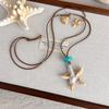 2026 Summer Bohemian Sea Star Shell Beads Pendant Long Rope Necklace For Women Trendy Beach Seaside Vacation Jewelry Accessories
